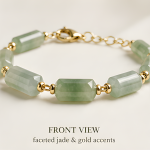 Faceted Jade Tube Bracelet with Gold Bead Spacers - 图片 7