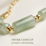 Faceted Jade Tube Bracelet with Gold Bead Spacers - 图片 6