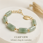 Faceted Jade Tube Bracelet with Gold Bead Spacers - 图片 4