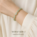 Faceted Jade Tube Bracelet with Gold Bead Spacers - 图片 2