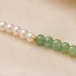 Pearl and Green Aventurine Toggle Bracelet in Gold Tone - 图片 7
