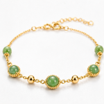 Multi-Station Green Aventurine and Gold Bead Bracelet