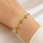 Multi-Station Green Aventurine and Gold Bead Bracelet - 图片 2