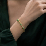 Oval and Emerald-Cut Green Jade Bolo Bracelet in Gold Tone - Image 2