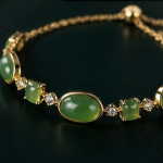 Oval and Emerald-Cut Green Jade Bolo Bracelet in Gold Tone - Image 6