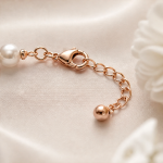 Green Jade Clover Bracelet with Pearls and Pink Crystal in Rose Gold Tone - Image 7