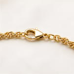 Oval Green Jade Cabochon Rope Chain Bracelet in Gold Tone - 图片 7