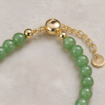 Green Aventurine Beaded Bracelet with Pave Barrel - 图片 7