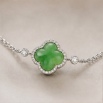 Jade Clover Bolo Bracelet in Silver Tone - 图片 6