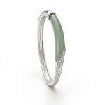 Sage Jade and Pave Crossover Bangle - 图片 3