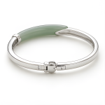 Sage Jade and Pave Crossover Bangle - 图片 4