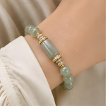 Jade Barrel and Bead Bracelet with Pave Rondelles - 图片 5