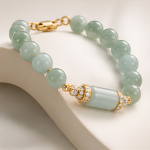 Jade Barrel and Bead Bracelet with Pave Rondelles - 图片 3