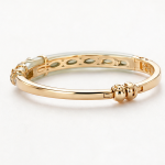 Jade Bangle with Gold Vine and Leaf Overlay - 图片 7