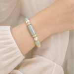 Curved Jade Tube and Pearl Link Bracelet - 图片 5