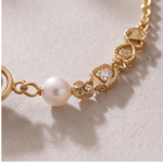 Jade Clover Bracelet with Pearl and Brilliant Stations - 图片 7