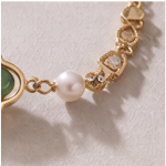 Jade Clover Bracelet with Pearl and Brilliant Stations - 图片 6
