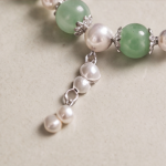 Green Aventurine and Pearl Bracelet with Pearl Tassel - 图片 6