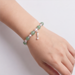 Green Aventurine and Pearl Bracelet with Pearl Tassel - 图片 5
