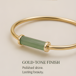 Minimalist Jade Bar Open Cuff Bangle - 图片 3