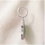 Sliced Green Agate Drop Earrings in Sterling Silver - 图片 3