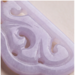 Carved Lavender Jade Abstract Drop Earrings in Gold-Tone - 图片 5