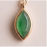 Marquise Green Jade Threader Earrings in Gold-Tone - 图片 4